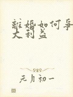 离婚如何争取最大利益