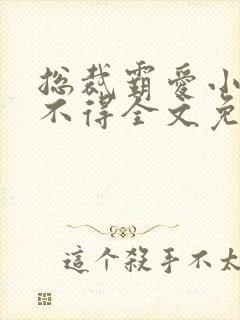 总裁霸爱小妻惹不得全文免费阅读