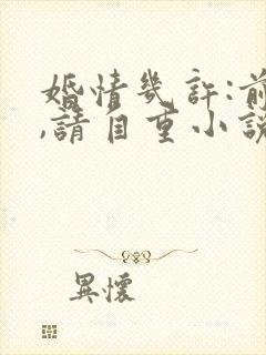 婚情几许:前夫,请自重小说