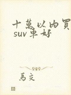 十万以内买什么 suv车好