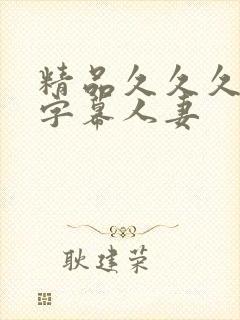 精品久久久中文字幕人妻