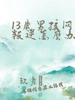 13岁男孩网瘾叛逆怎么办