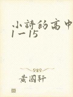 小诗的高中日记1一15