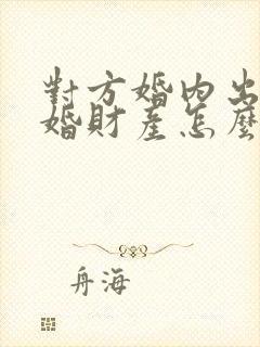 对方婚内出轨离婚财产怎么分割