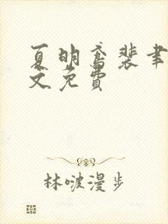 夏明鸢裴聿风全文免费