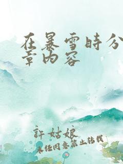 在暴雪时分54章内容