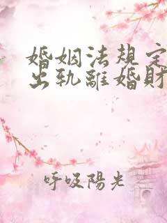 婚姻法规定一方出轨离婚财产怎么判