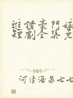 进错豪门嫁对郎短剧全集免费观看