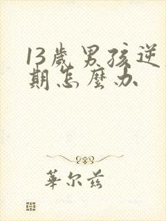 13岁男孩逆反期怎么办