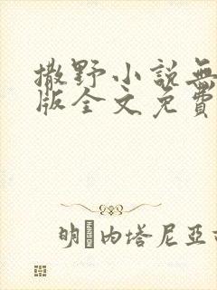 撒野小说无删减版全文免费阅读