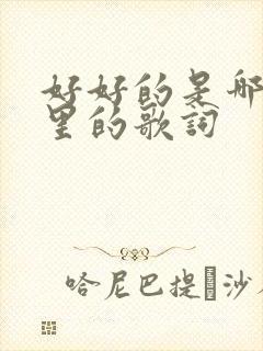 好好的是哪首歌里的歌词