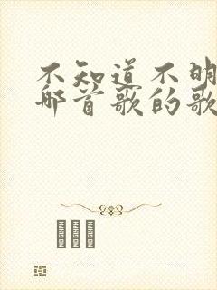 不知道不明了是哪首歌的歌词