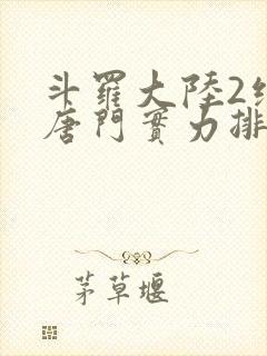 斗罗大陆2绝世唐门实力排行