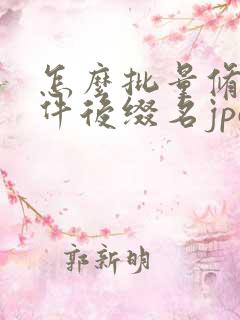 怎么批量修改文件后缀名jpg