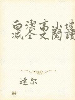 白洁高小坡无删减全文阅读在线