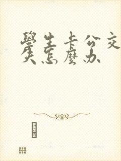 学生卡公交卡丢失怎么办