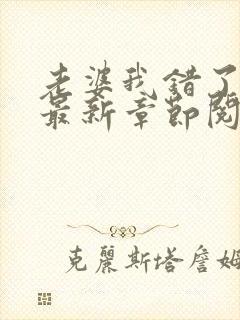 老婆我错了小说最新章节阅读全文