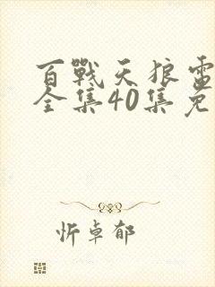 百战天狼电视剧全集40集免费观看