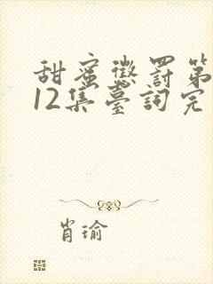 甜蜜惩罚第一季12集台词完整免费观看