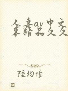 人妻av中文字幕精品久久久