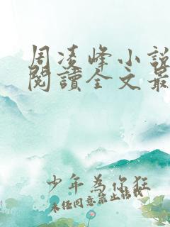 周凌峰小说免费阅读全文最新章节