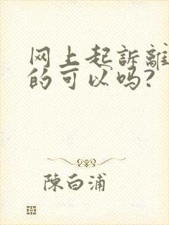 网上起诉离婚真的可以吗?