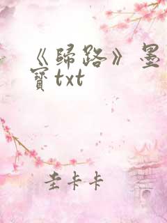 《归路》墨宝非宝txt