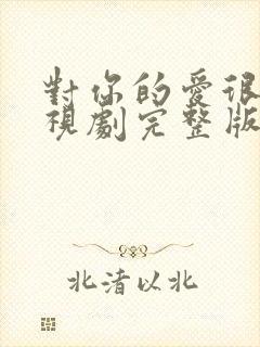 对你的爱很美电视剧完整版