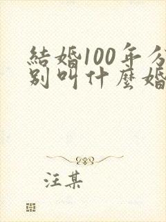 结婚100年分别叫什么婚