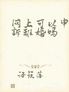 网上可以申请起诉离婚吗