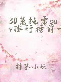 30万纯电suv排行榜前十名