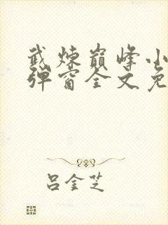 武炼巅峰小说无弹窗全文免费阅读