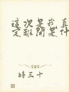 这次是我真的决定离开是什么歌