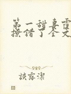 第一甜妻霍先生撩错了全文免费阅读