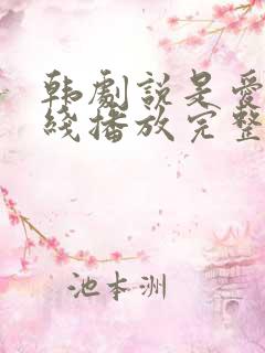 韩剧说是爱情在线播放完整版