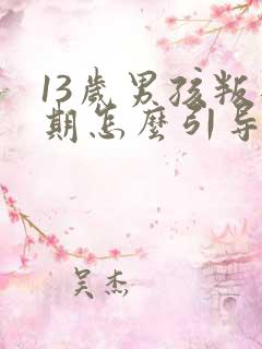 13岁男孩叛逆期怎么引导