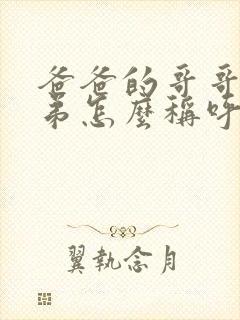 爸爸的哥哥和弟弟怎么称呼