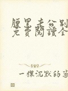 腹黑老公别太坏免费阅读全文