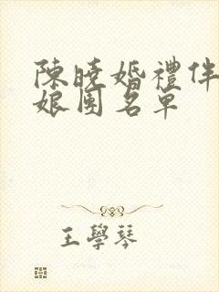 陈晓婚礼伴郎伴娘团名单