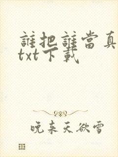 谁把谁当真网盘txt下载