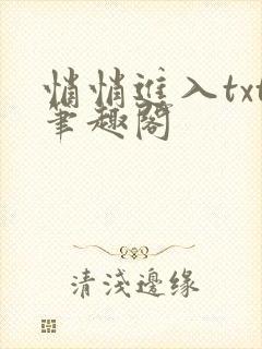 悄悄进入txt笔趣阁
