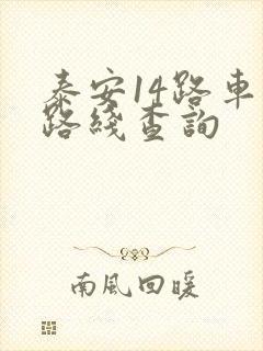 泰安14路车站路线查询