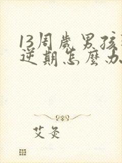 13周岁男孩叛逆期怎么办