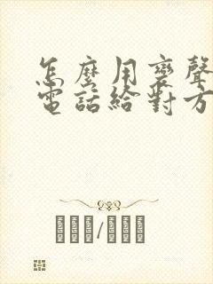 怎么用变声器打电话给对方