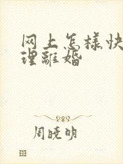 网上怎样快速办理离婚