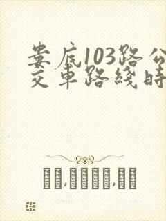 娄底103路公交车路线时间表