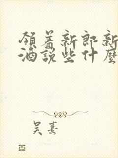 领着新郎新娘敬酒说些什么