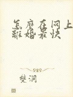 怎么在网上起诉离婚最快