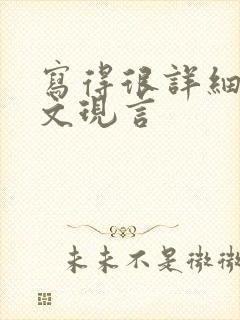 写得很详细的车文现言