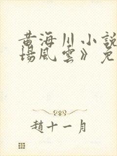 黄海川小说《官场风云》免费听书